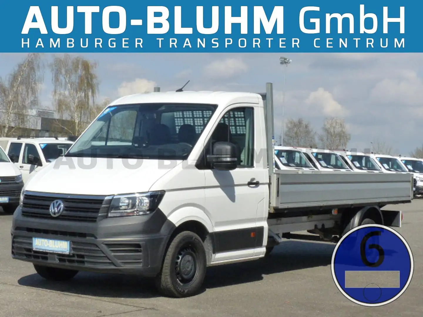 Volkswagen Crafter 35 TDI Pritsche L4 Kugel + Maul-AHK 2,5T Weiß - 1