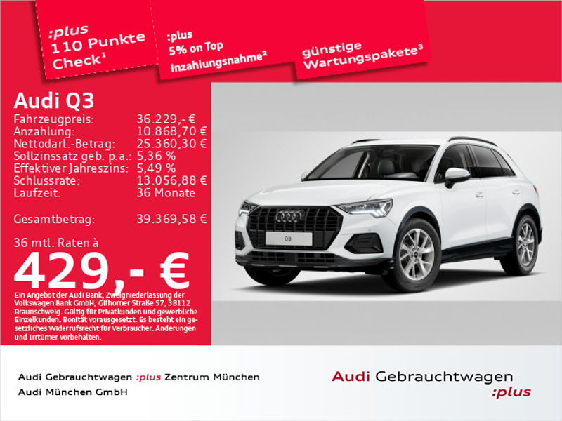 Audi Q3 35 TFSI S tronic advanced  Virtual/LED/Navi+/