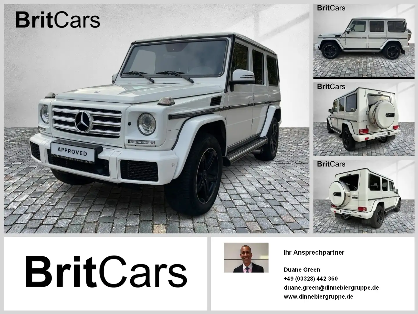 Mercedes-Benz G 500 ACC NAVI TWA 4xSHZ AHK LEDER SD Sportausp. Weiß - 1