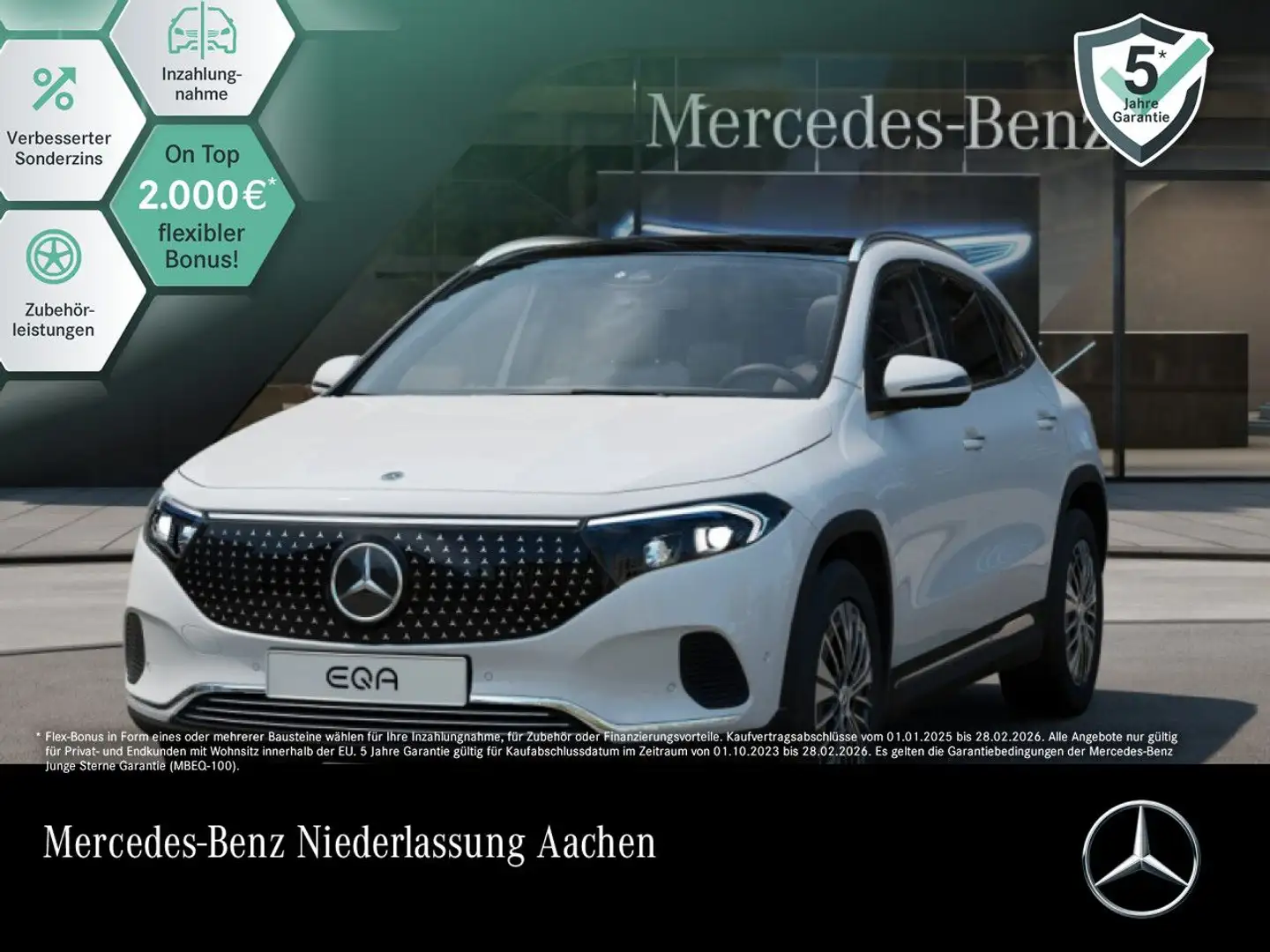 Mercedes-Benz EQA 350 4M ELECTRICART+PLUS-PAKET+AHK+PANO+KAMERA Weiß - 1