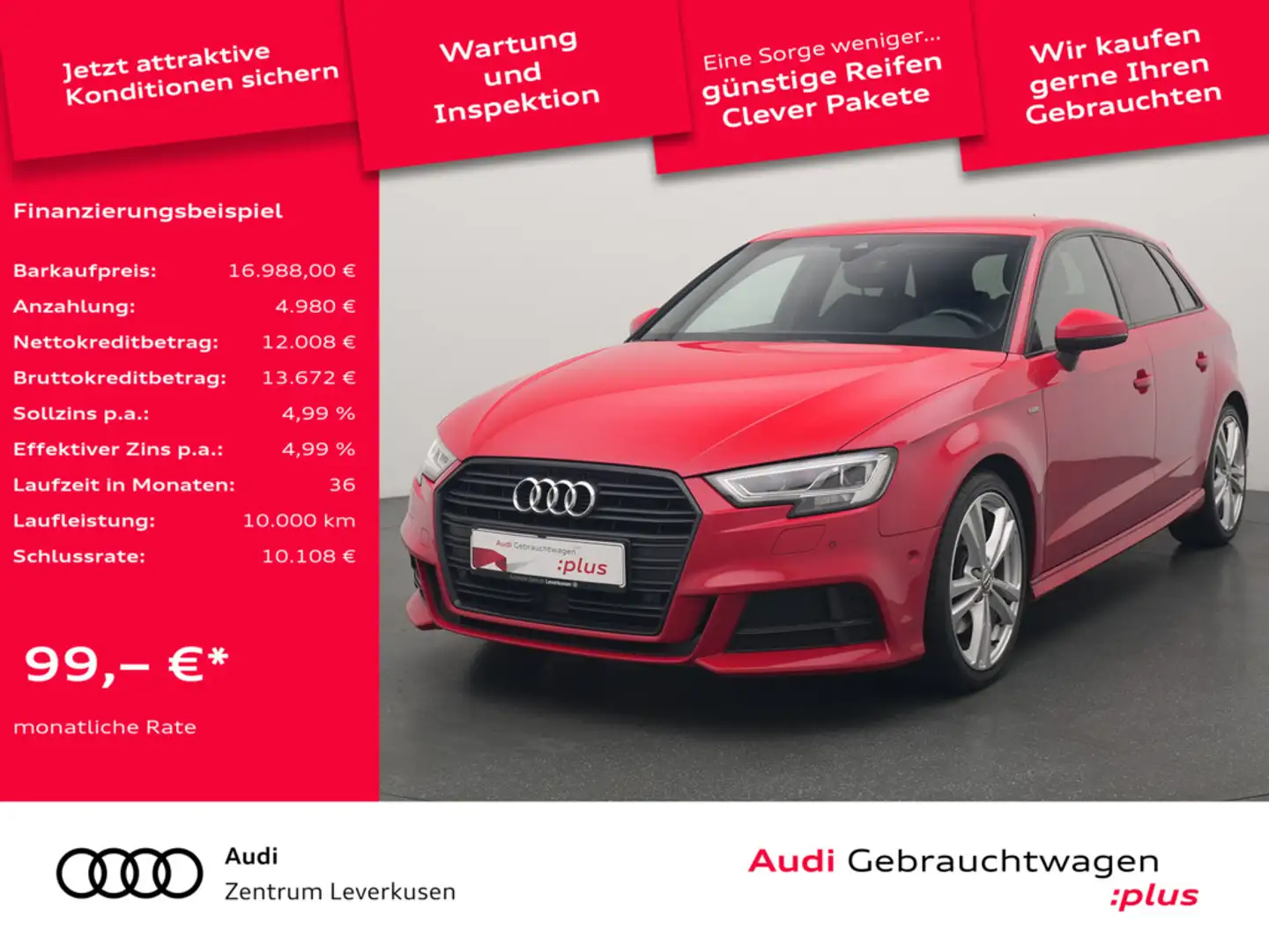 Audi A3 AHK NAVI SHZ LED PDC LEDER S-TRON Schwarz - 1