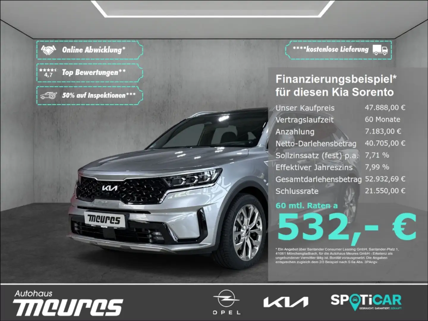 Kia Sorento Platinum 4WD 2.2 CRDi -SOFORT VERFÜGBAR- Сірий - 1