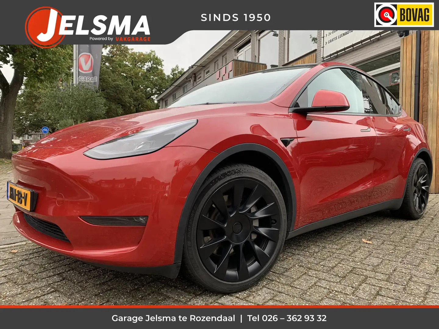 Tesla Model Y Long Range AWD 75 kWh, Black-line Rood - 1