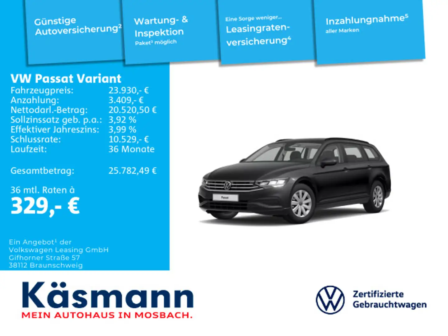 Volkswagen Passat Variant Conceptline 2.0TDI NAVI KAM SHZ Grau - 1