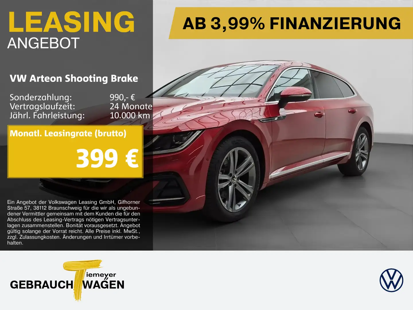 Volkswagen Arteon 2.0 TDI 4M R-LINE LEDER PA Rot - 1