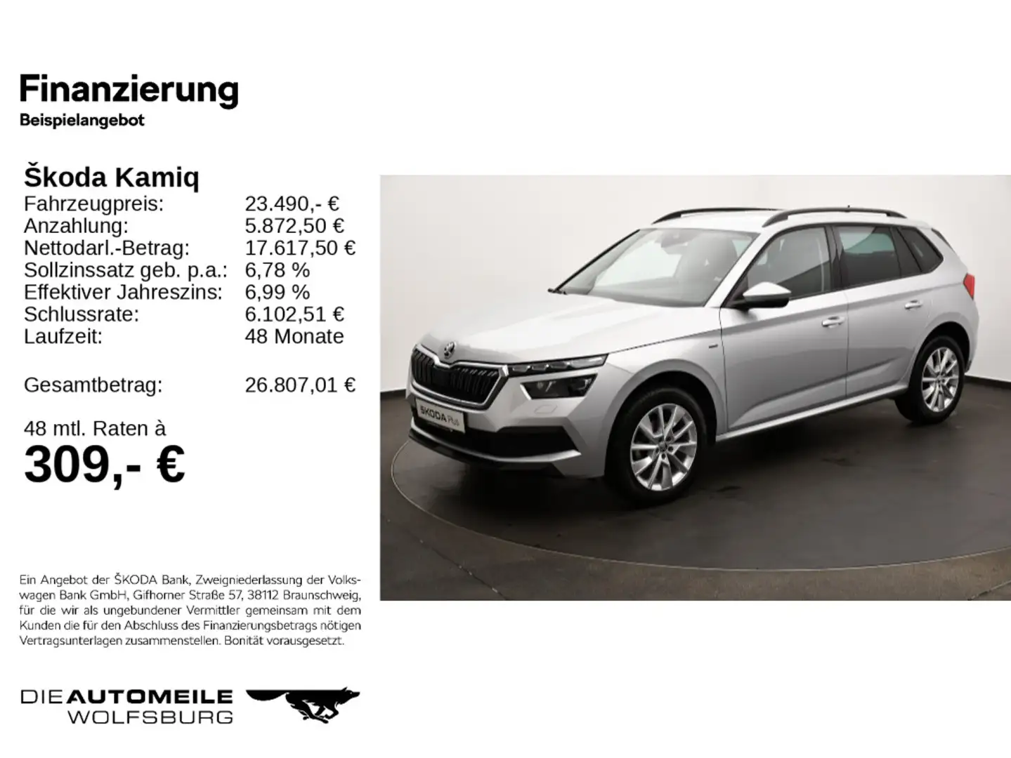 Skoda Kamiq 1.5 TSI DSG Clever ACC/Rückkam/Multilenk Silber - 2