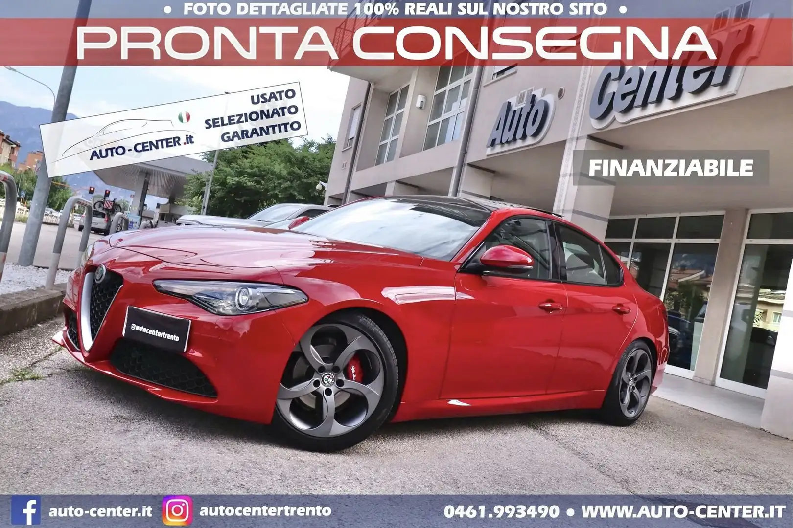 Alfa Romeo Giulia 2.0 Turbo 200CV AT8 Super TETTO Rosso - 1