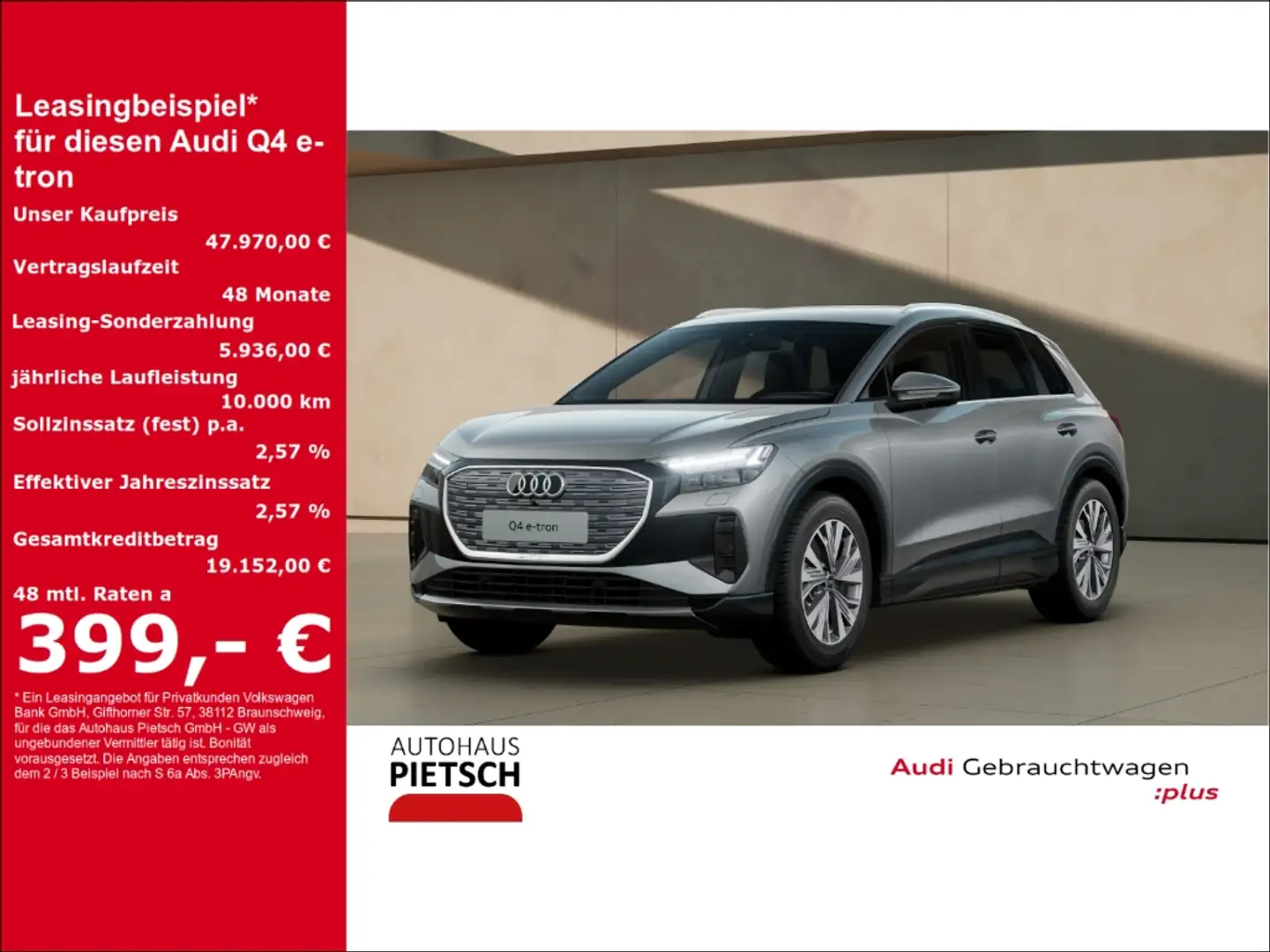 Audi Q4 e-tron 40 77 kW Matrix Sportsitze Keyless Kamera Grau - 1