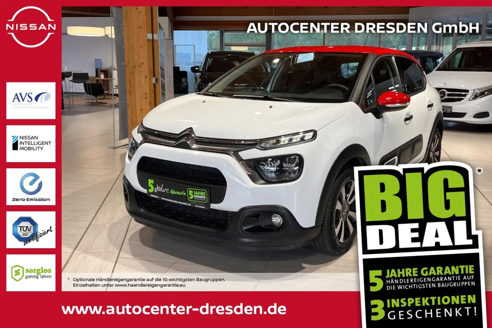 Citroen C3 1.2 PureTech 110 Shine SpurH LED KeyLess PDC Blanc - 1