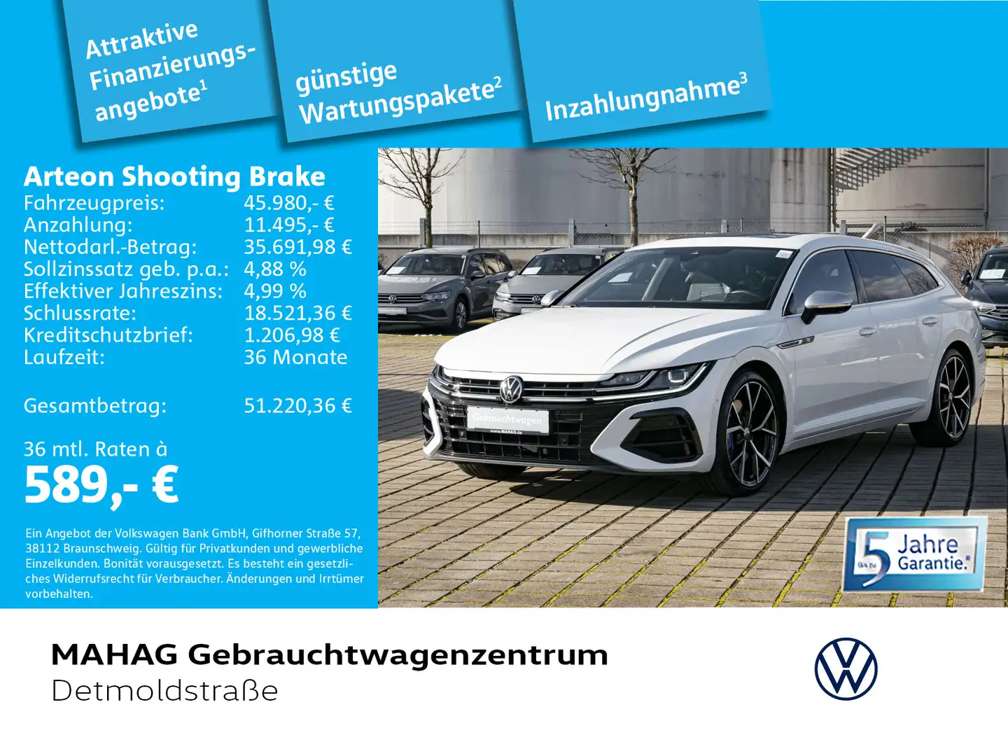 Volkswagen Arteon R 2.0 TSI LEDER NaviPro IQ Weiß - 1