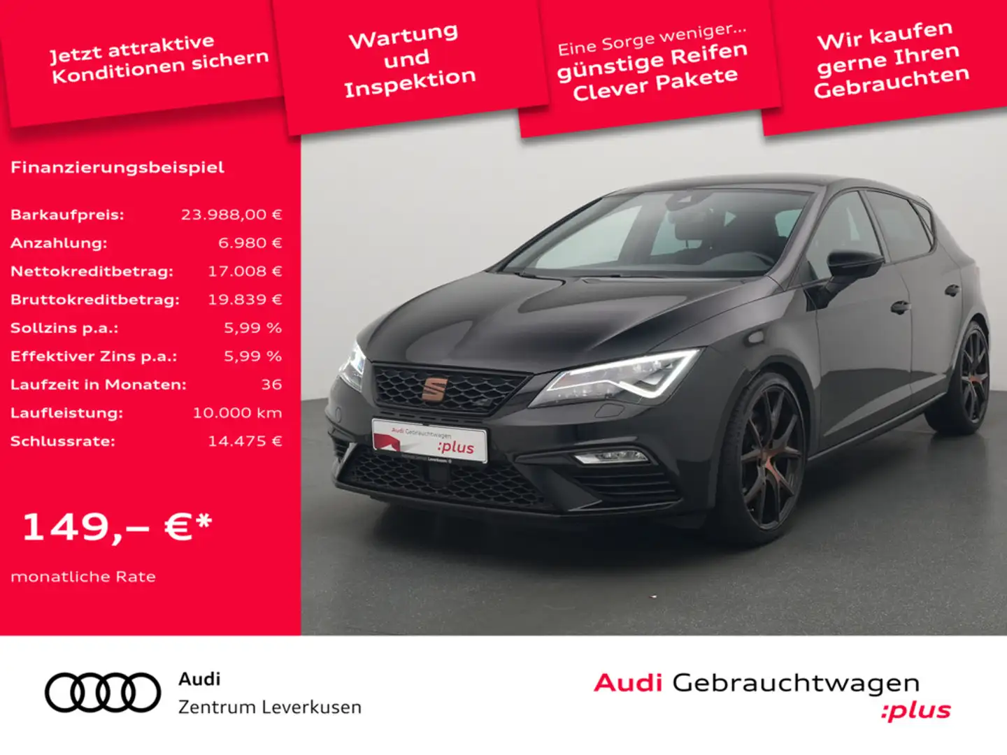 CUPRA Leon BEATS DSG ACC SHZ LEDER PDC KAM Noir - 1