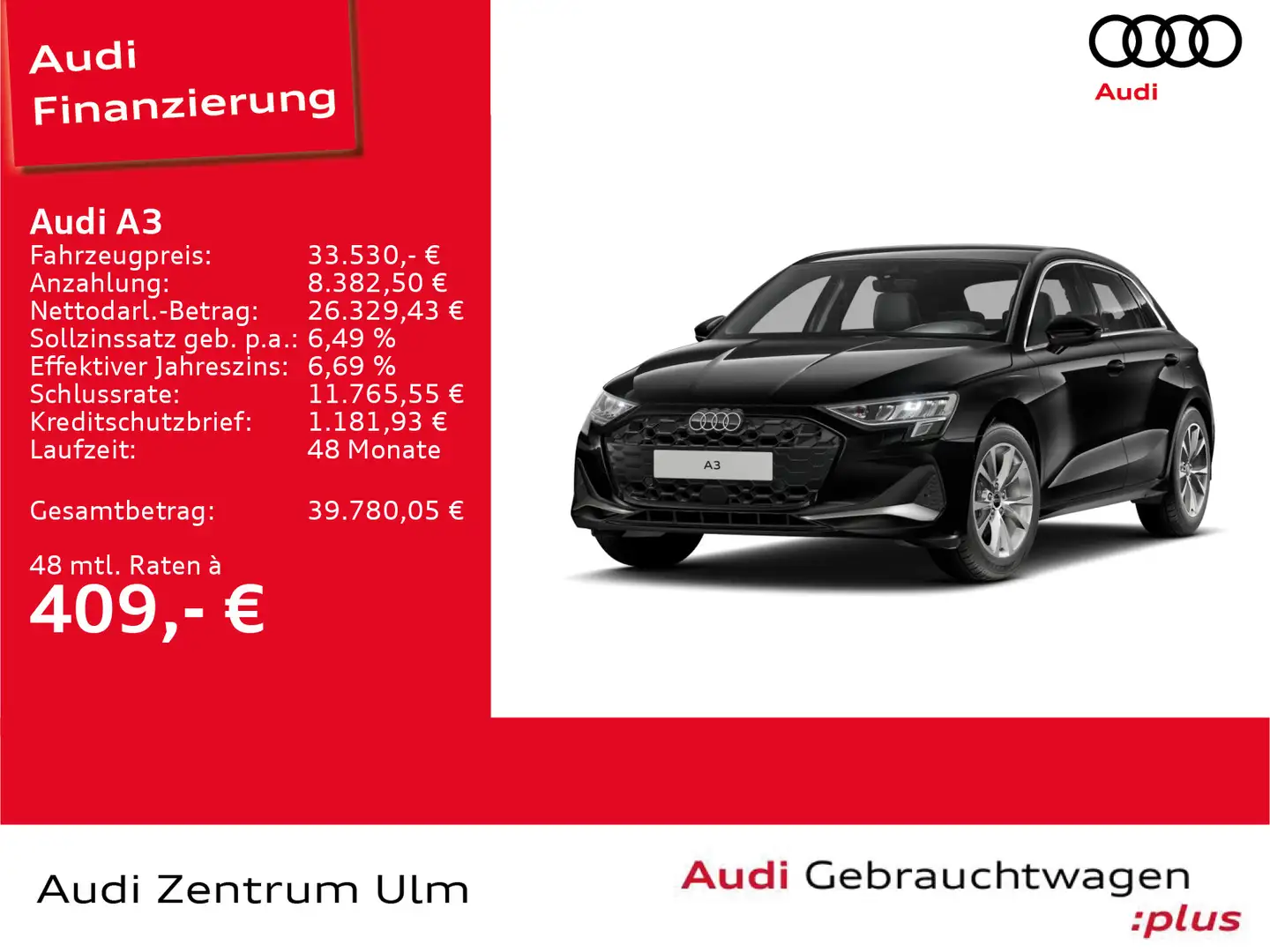 Audi A3 Sb. 35TDI advanced RKAM MMI+ SOUND 5JGARANTIE Schwarz - 1
