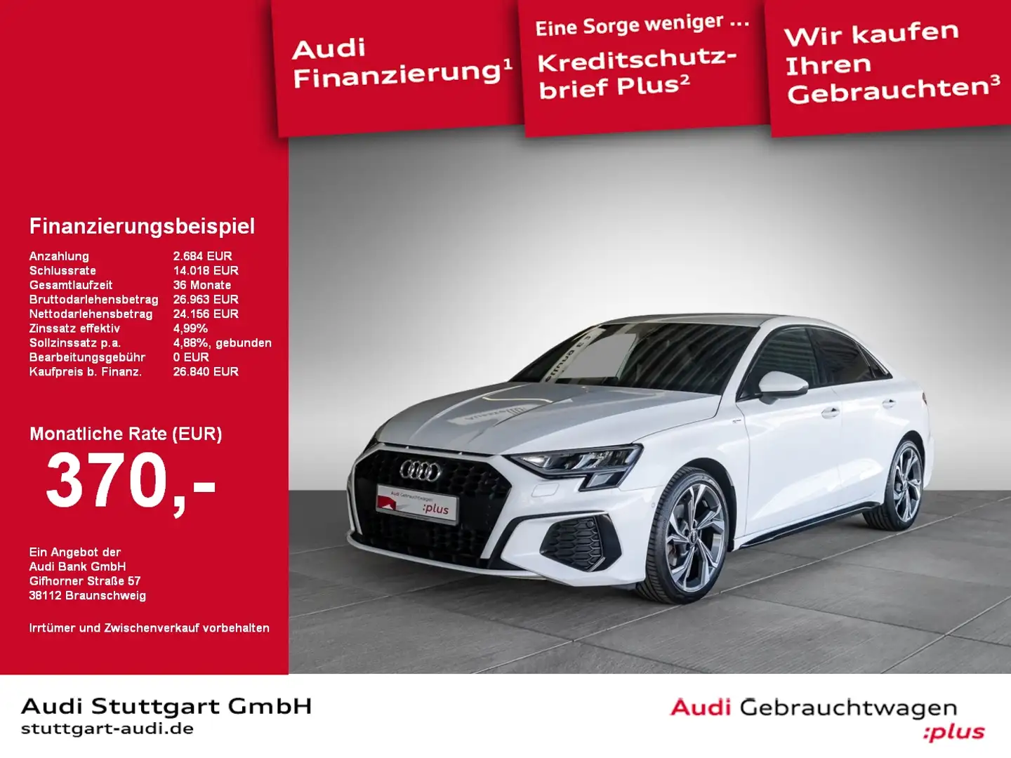 Audi A3 Lim 30 TFSI S line LED virtCo SHZ PDC+ 18'' Blanco - 1