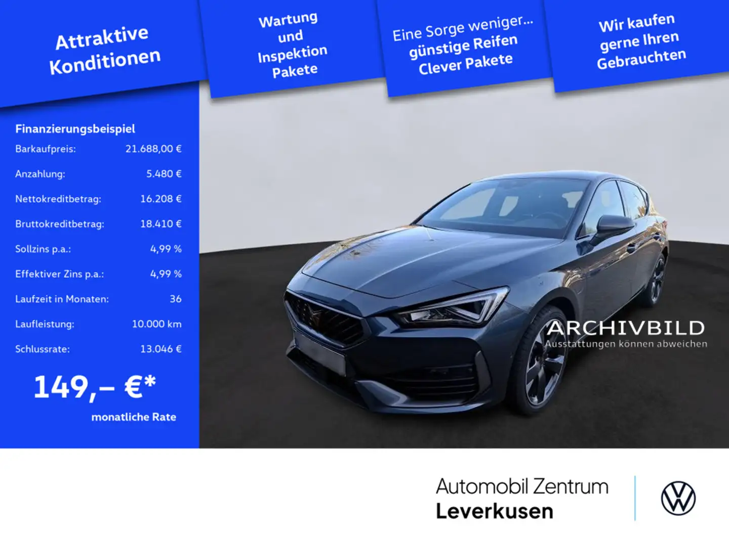 CUPRA Leon e-Hybrid NAVI VIRT KAM DCC LEDER CARPLAY Grau - 1