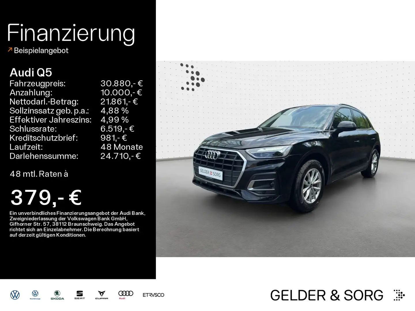 Audi Q5 35 TDI 19Z*GRA*AHK*SHZ*Navi*RFK*LED Чорний - 1