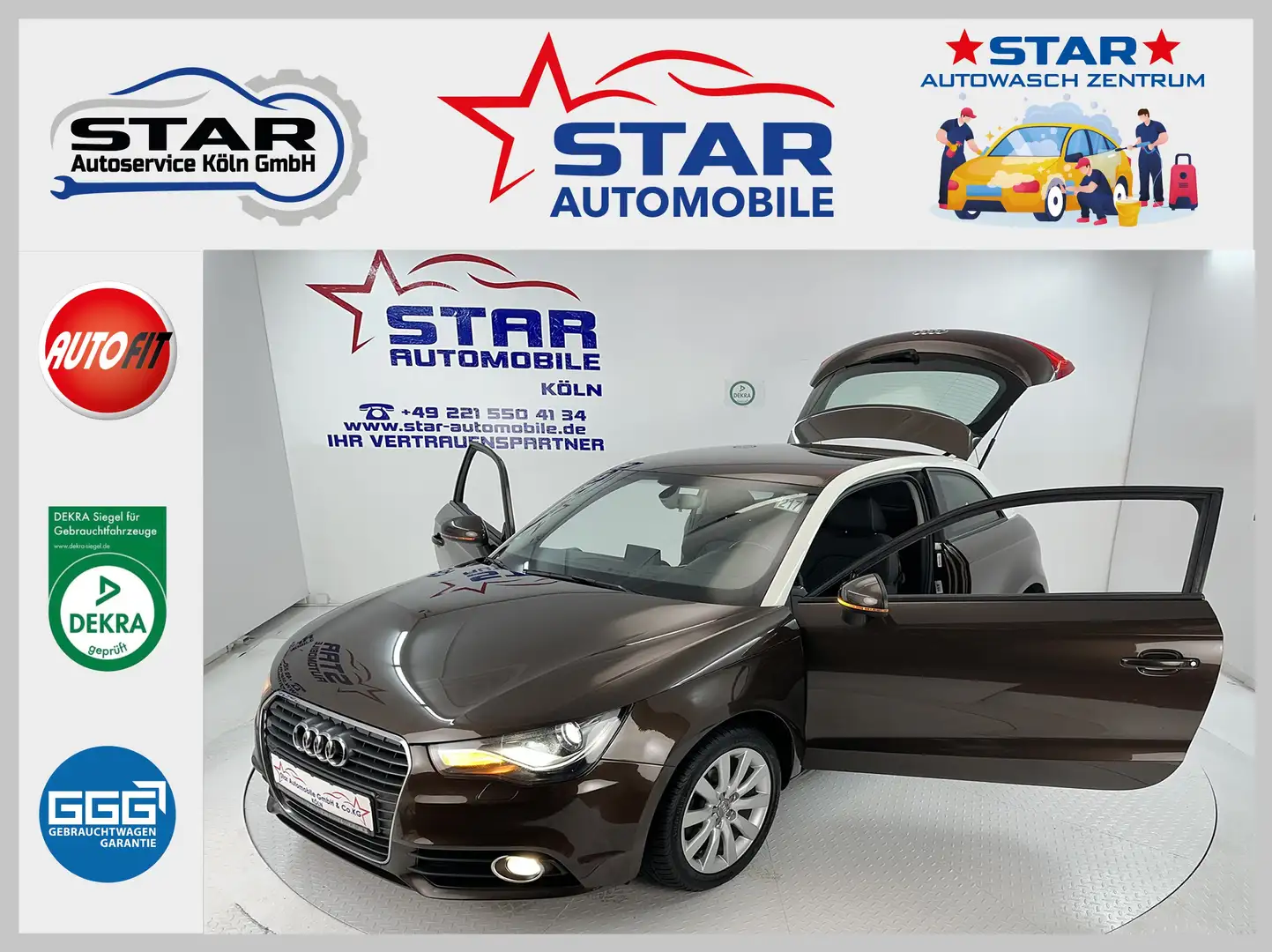 Audi A1 A1 Ambition Style Media Paket*NAVI*Bi-XENON*PDC*E5 Brun - 1