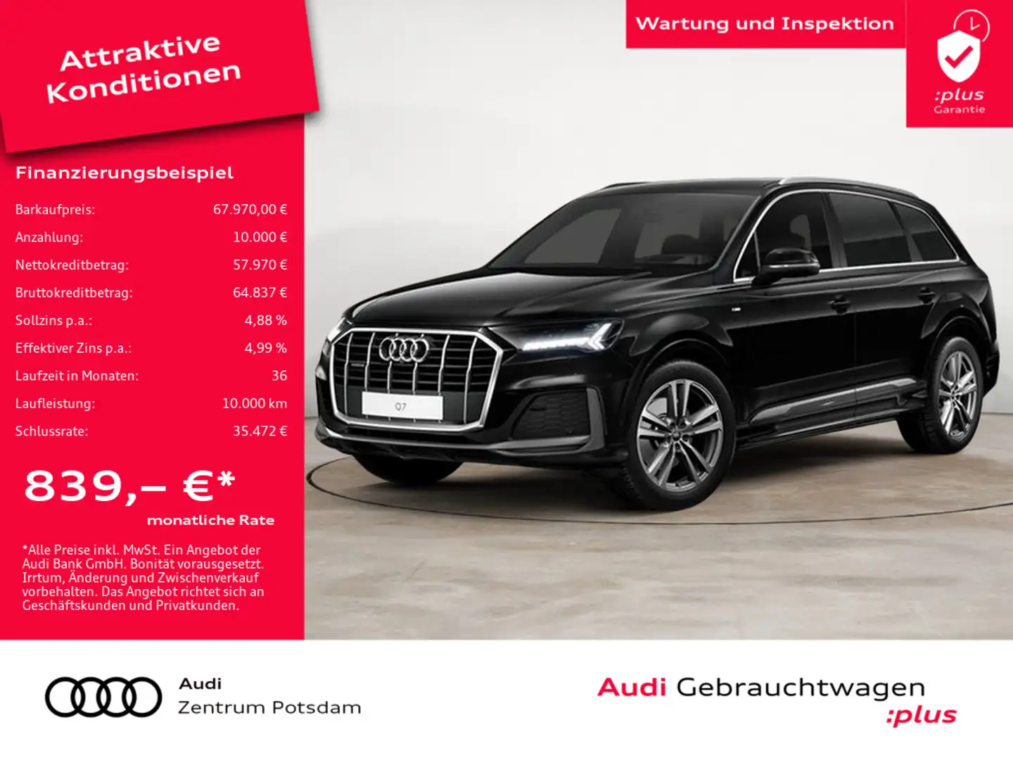 Audi Q7 S line 50 TDI quattro MATRIX AHK B&O STAND Schwarz - 1