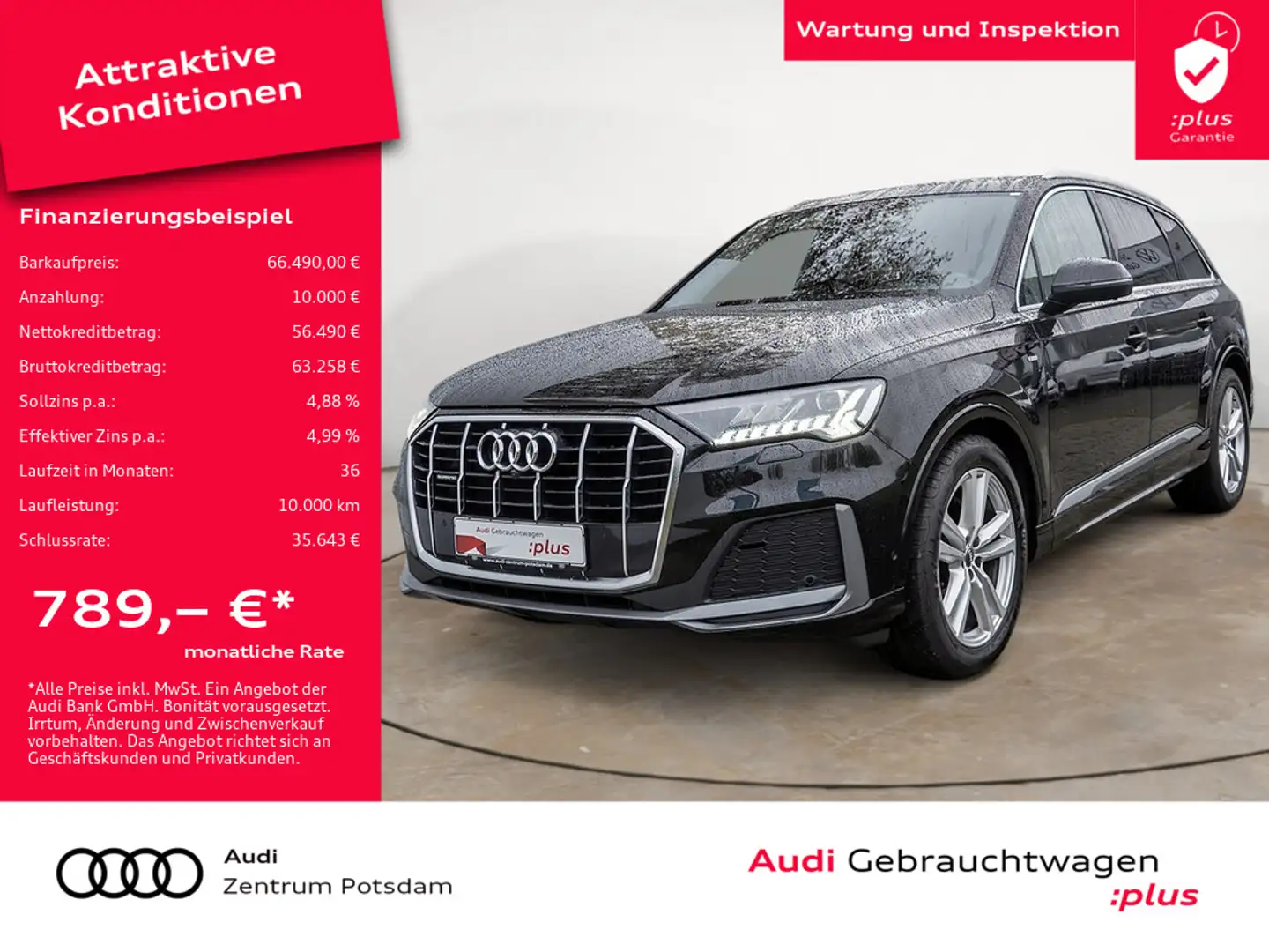 Audi Q7 S line 50 TDI quattro MATRIX AHK B&O STAND Schwarz - 1