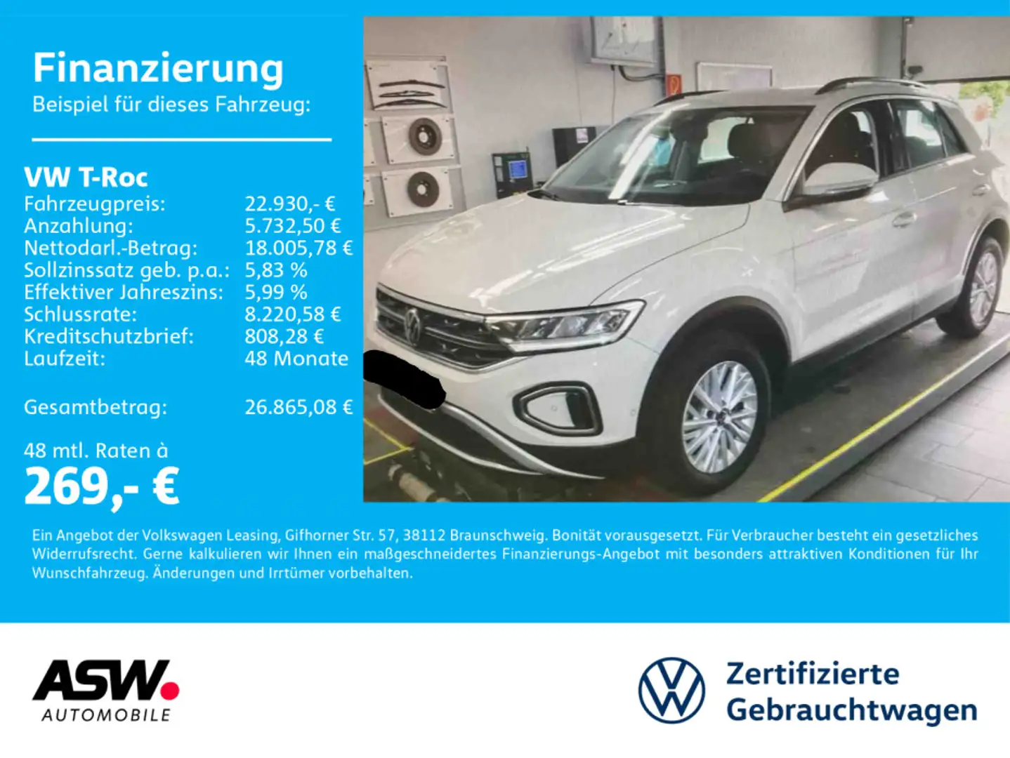 Volkswagen T-Roc Life 2.0 TDI 6-Gang LED PDC SHZ ACC AHK Grau - 1