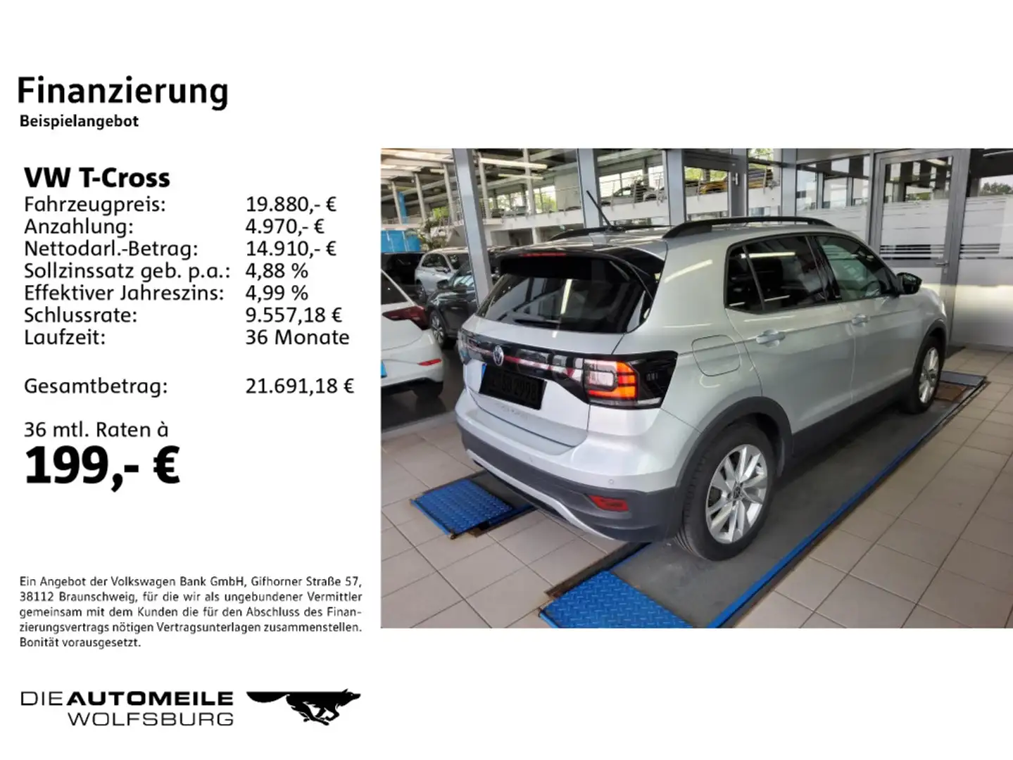 Volkswagen T-Cross 1.0 TSI Move ACC/Einparkhi/Multilenk Silber - 2
