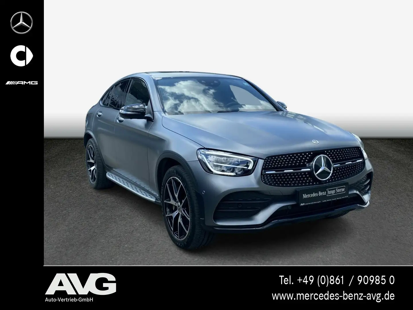 Mercedes-Benz GLC 400 GLC 400 d 4M Coupé AMG AHK HuD Air High-End SHD Grijs - 2