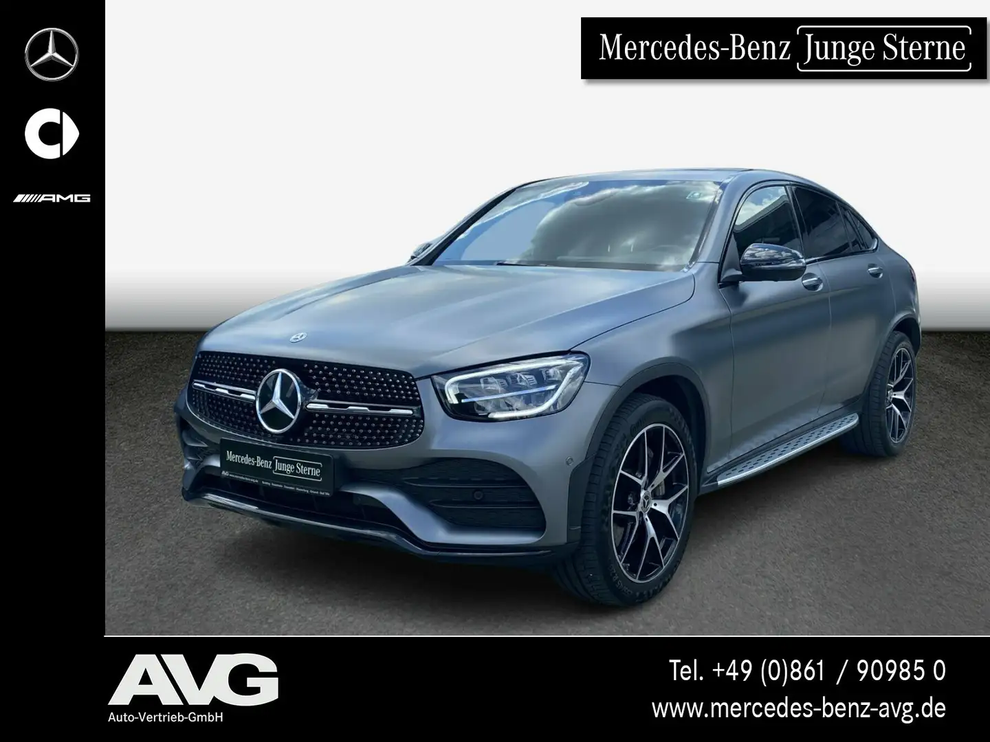 Mercedes-Benz GLC 400 GLC 400 d 4M Coupé AMG AHK HuD Air High-End SHD Grijs - 1