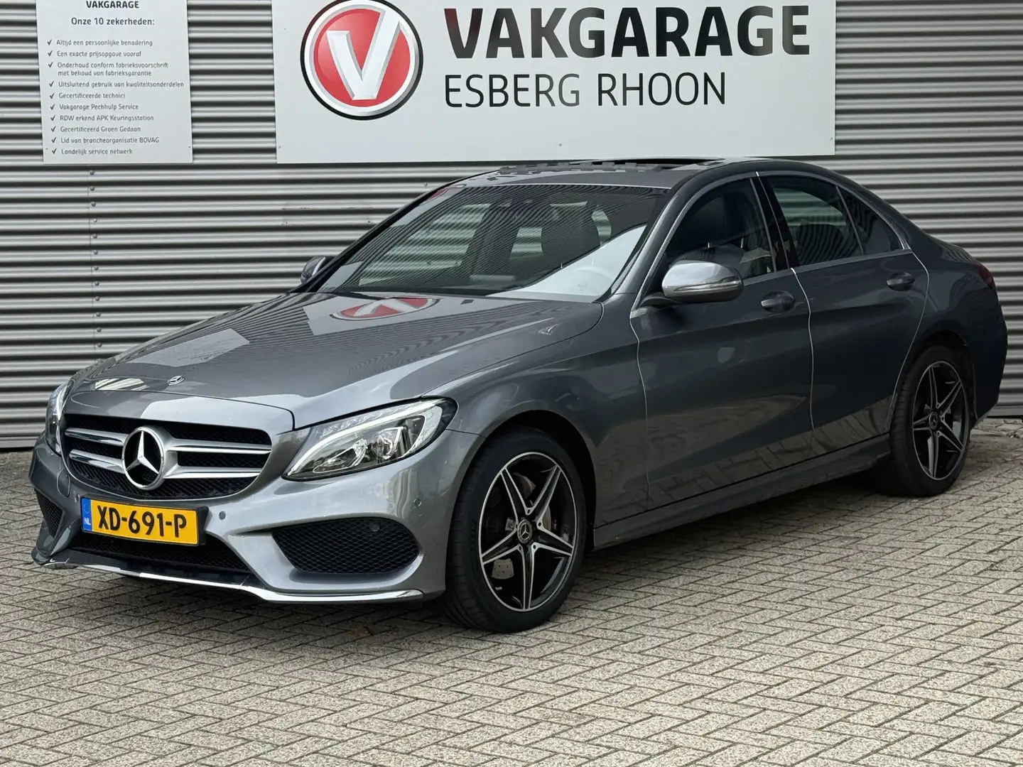 Mercedes-Benz C 180 Business Solution AMG AUTOMAAT,LED,LEER,SCHUIFDAK, Grijs - 1