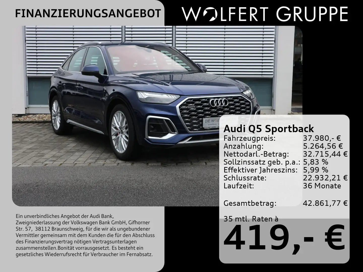 Audi Q5 S line 55 TFSI e quattro MATRIX*HUD Blau - 1