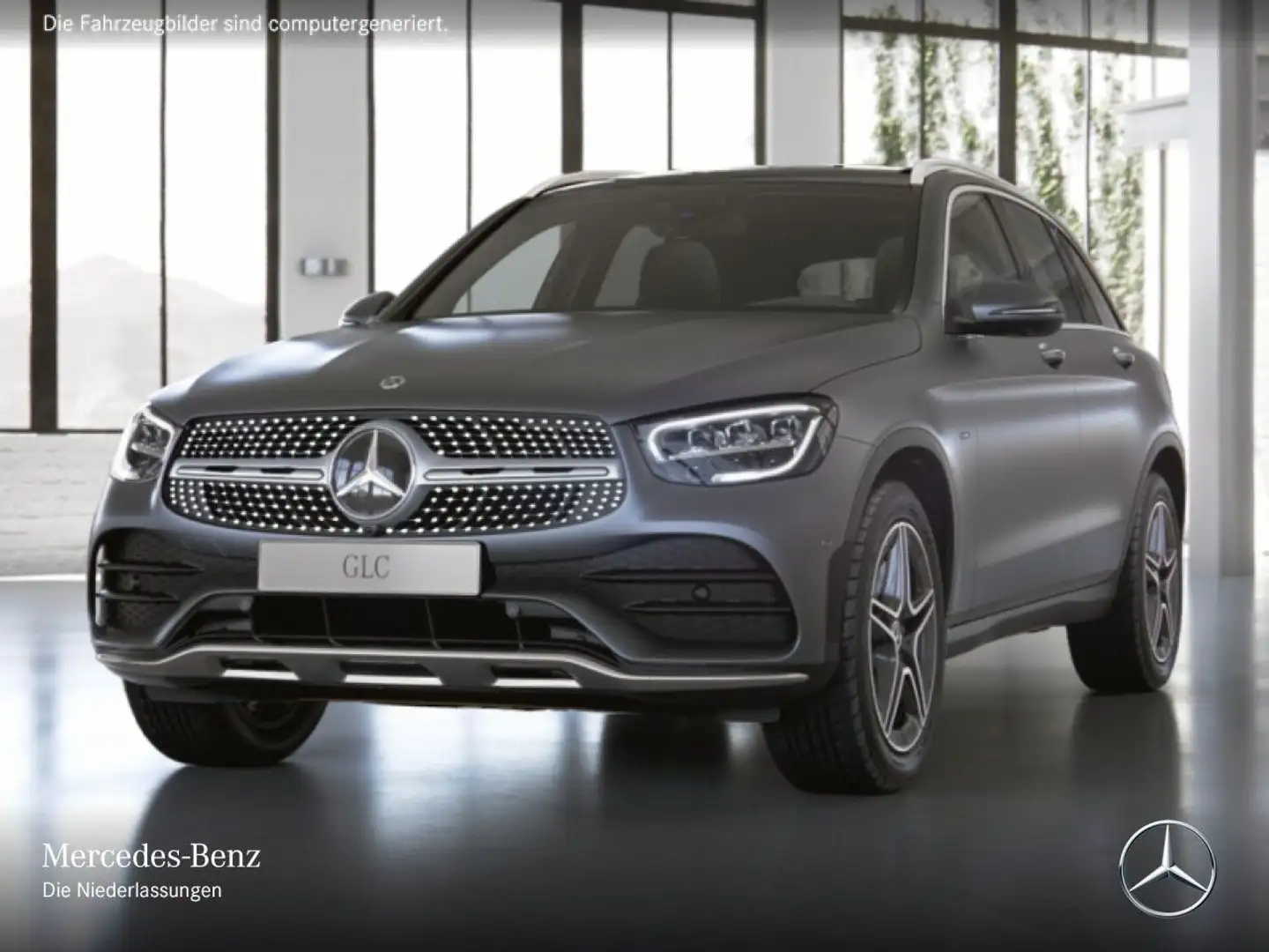 Mercedes-Benz GLC 300 de 4M AMG+PANO+360+LED+SPUR+TOTW+KEYLESS Gris - 2