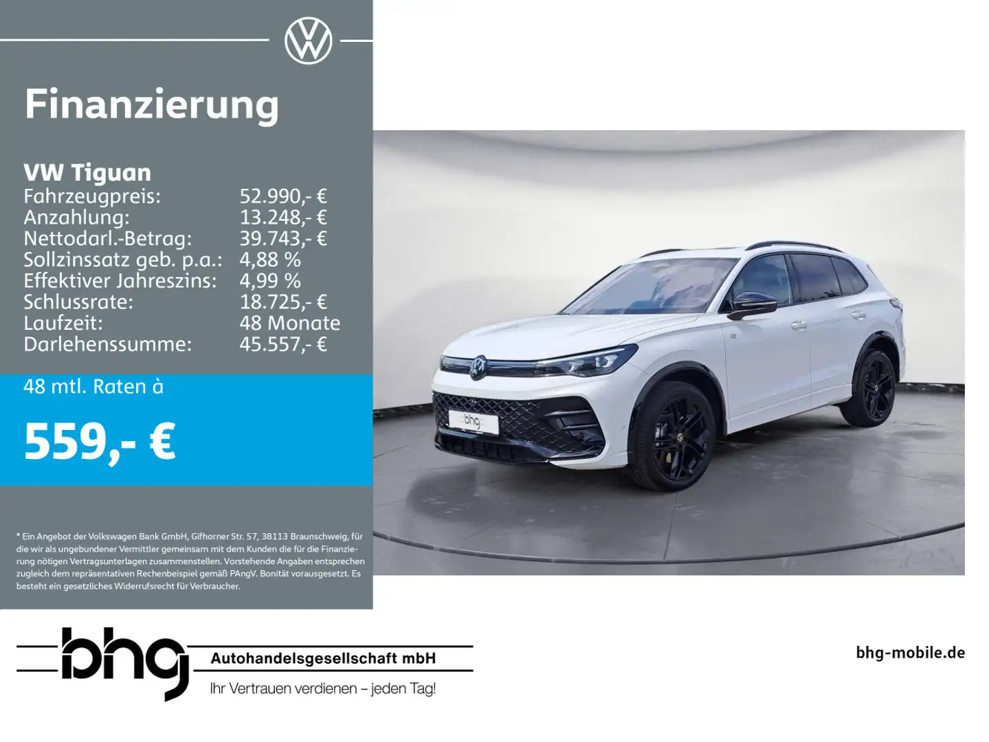 Volkswagen Tiguan 2.0 TDI 4MOTION DSG R-Line BlackStyle AHK Weiß - 1