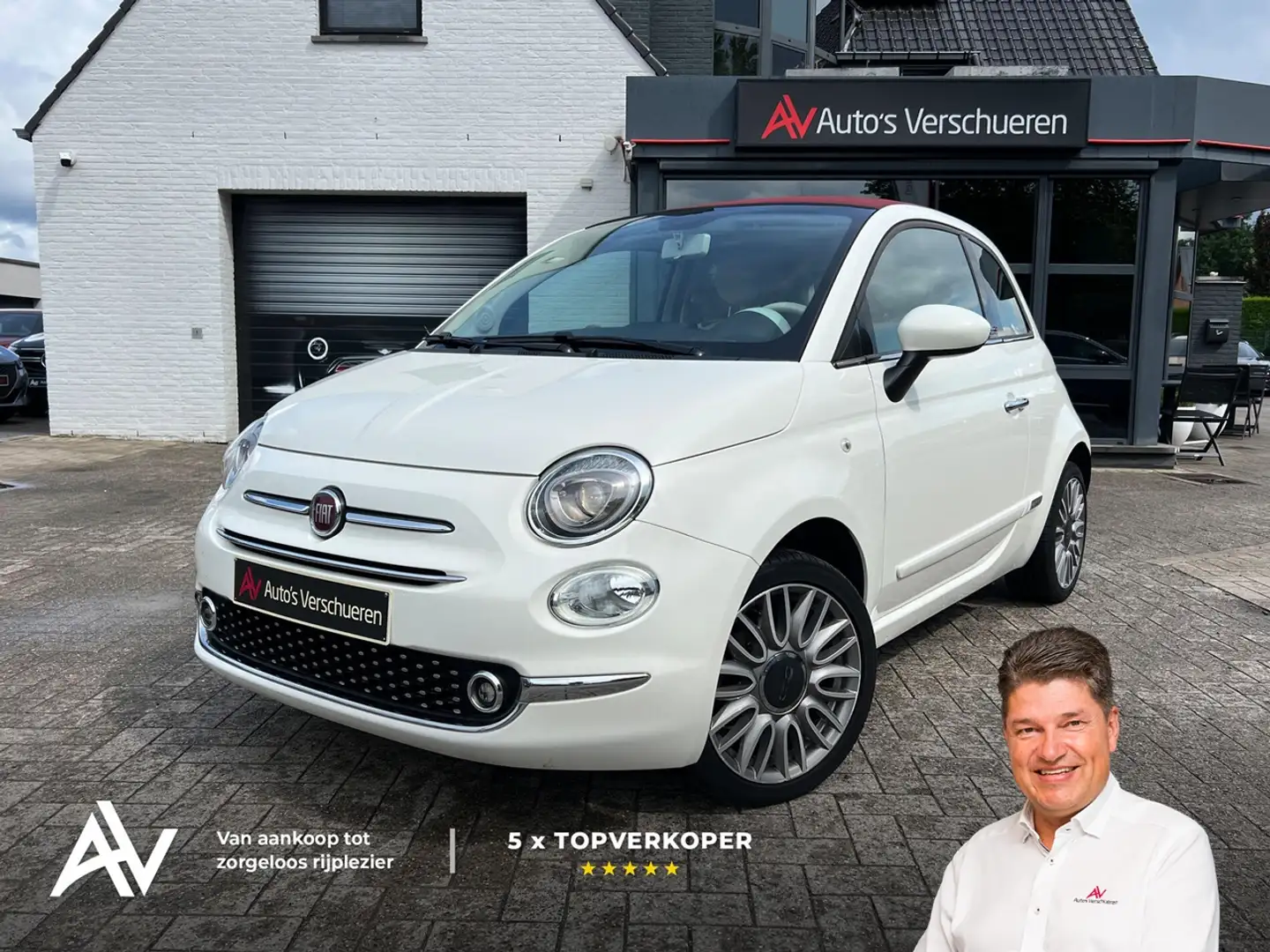 Fiat 500C 1.2i Lounge ** Navi/Carplay | Auto AC | Sensoren Wit - 1