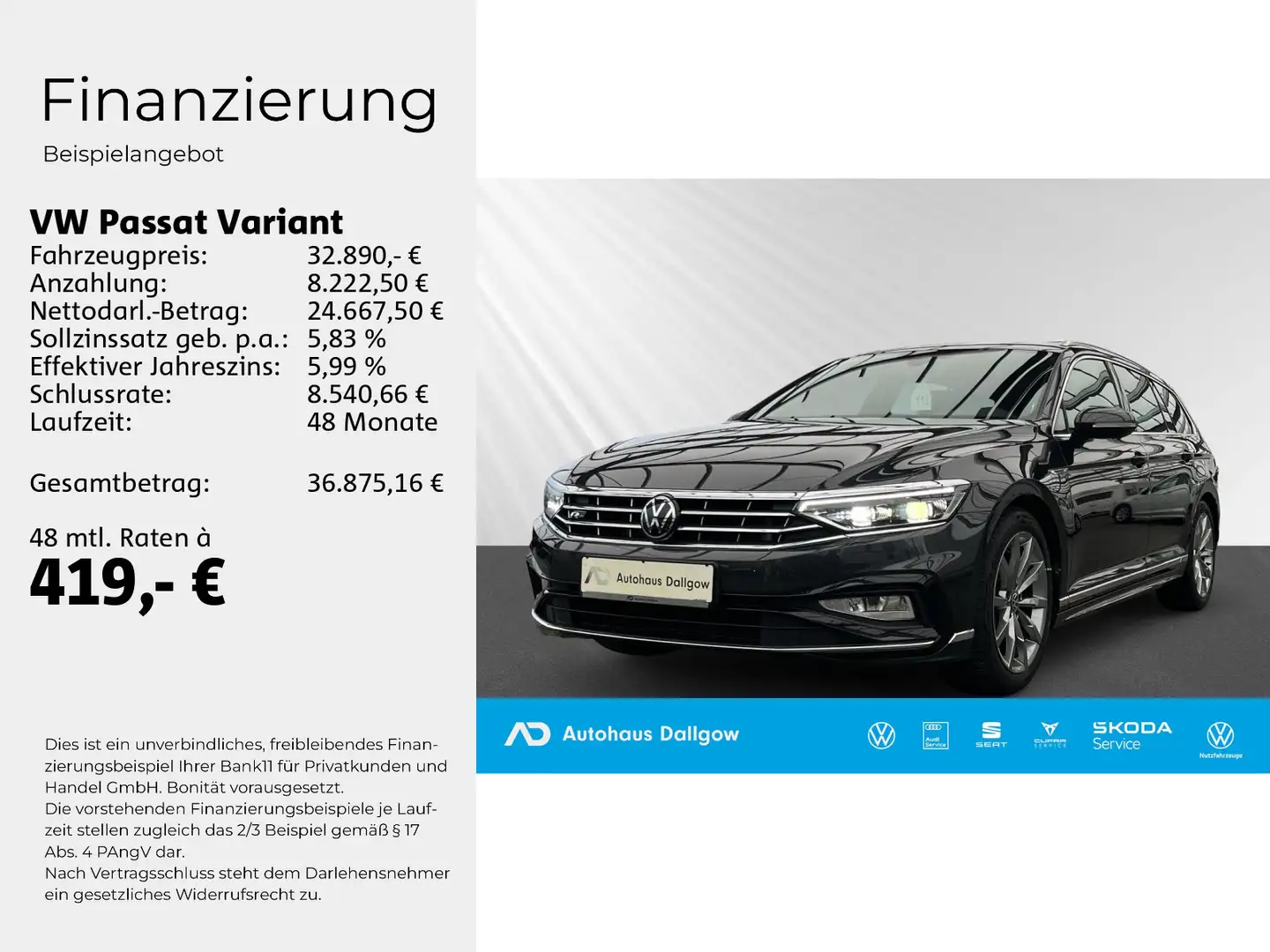 Volkswagen Passat Variant "Elegance" R-Line DSG+LED+PDC+RFK Grau - 2