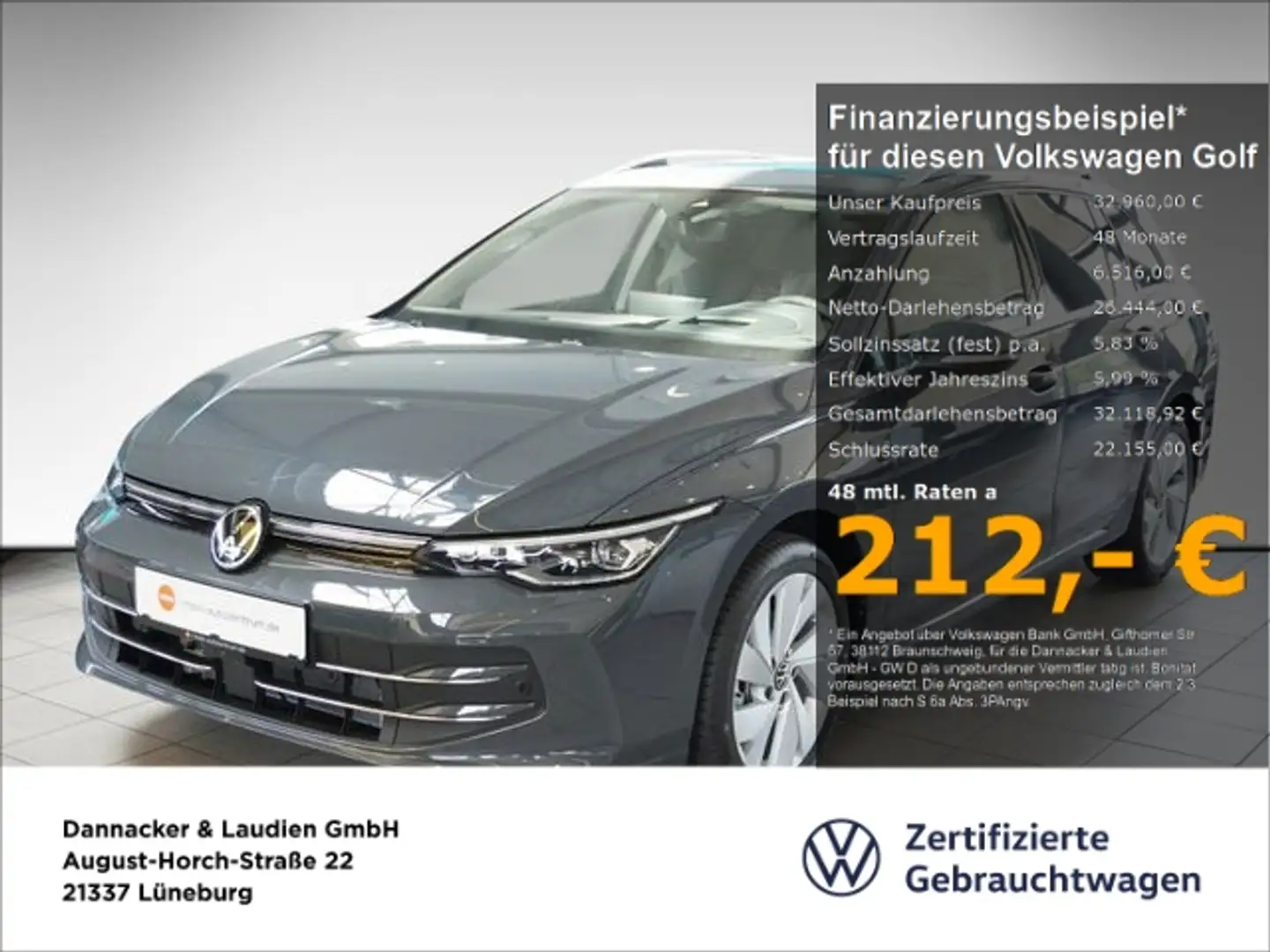 Volkswagen Golf VIII Style 1.5 l e DSG Alu LEDSchei Grau - 1