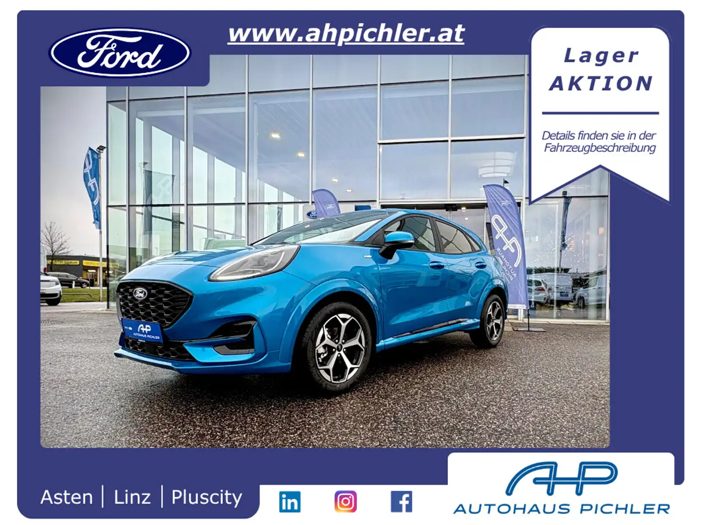 Ford Puma ST-Line 1,0 EcoB. 125PS LEASING AKTION Blau - 1