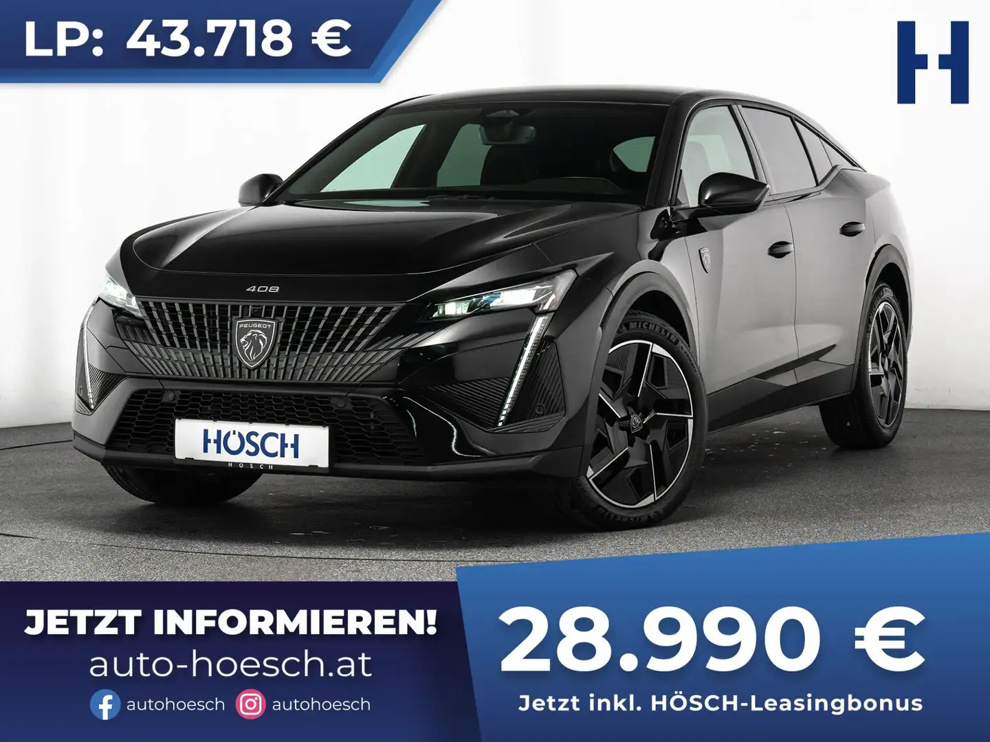 Peugeot 408 GT 145 Hybrid EXTRAS SCHNÄPPCHEN Schwarz - 1