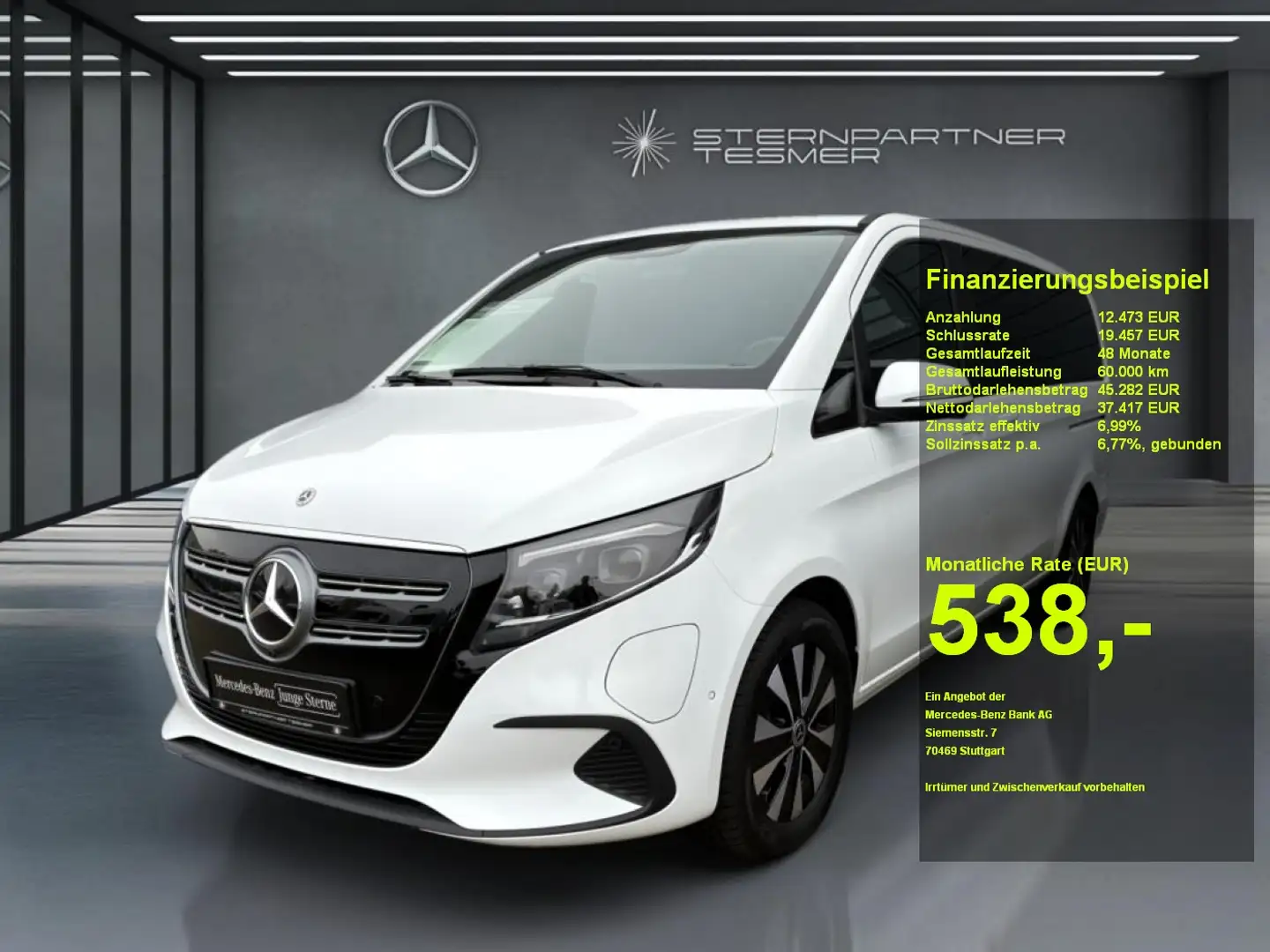 Mercedes-Benz EQV 300 Lang MBUX+MULTIBEAM+DISTR Weiß - 1