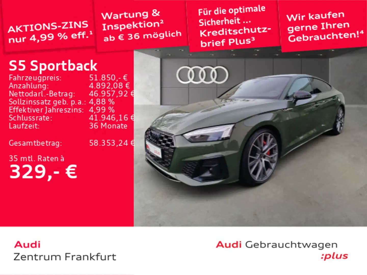 Audi S5 TDI quattro tiptronic Matrix-LED Pa Grün - 1