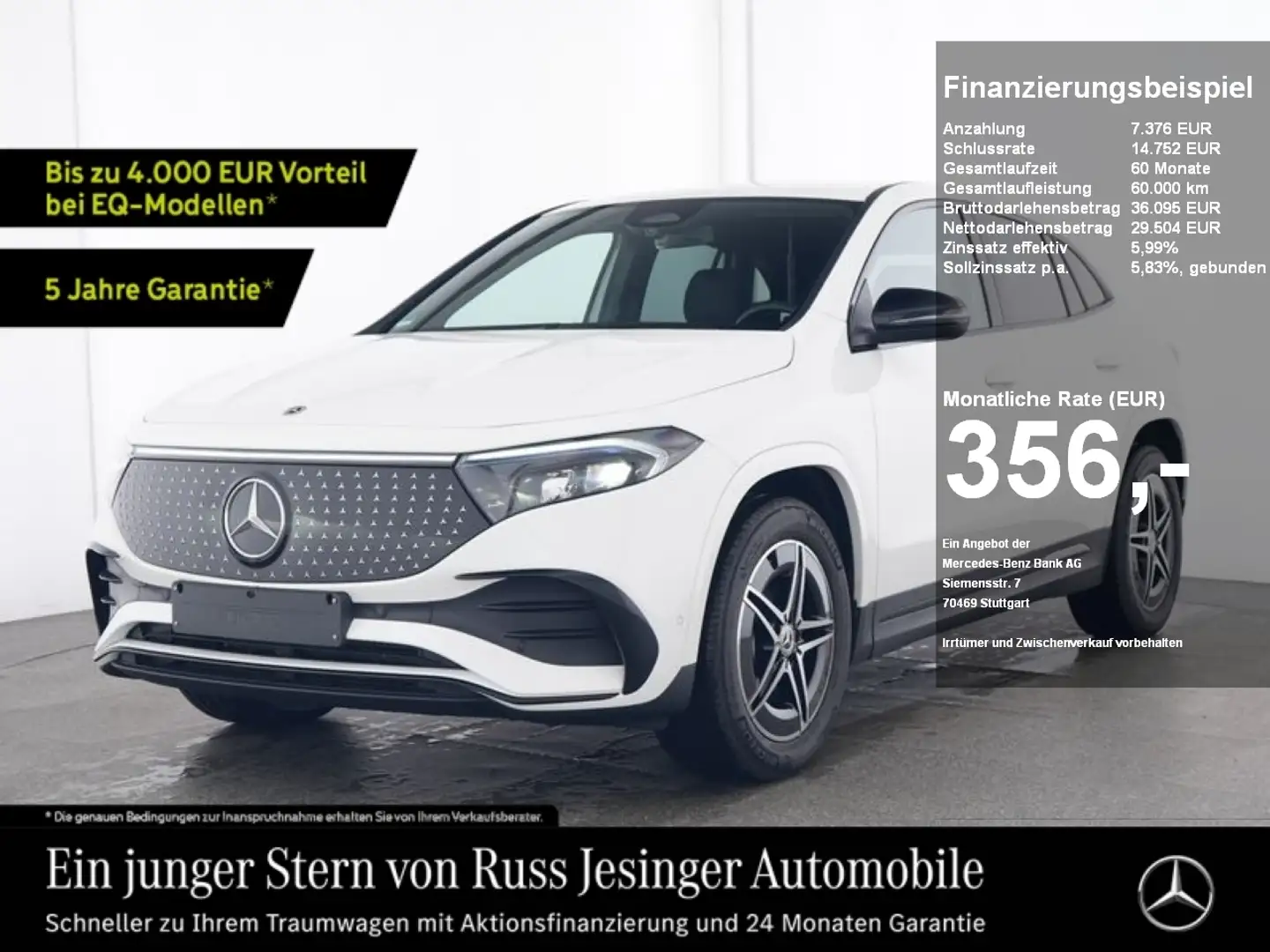 Mercedes-Benz EQA 300 4M AMG Line *LED*Night*Cam*TotW*Navi* Blanc - 1
