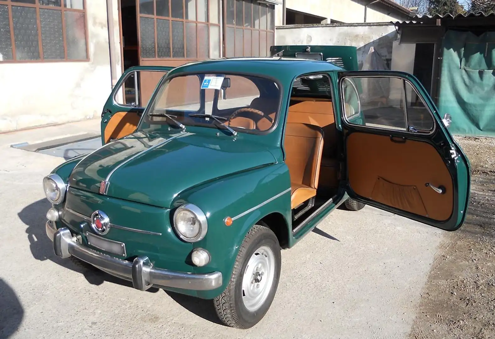 Fiat 600 600D Seconda Serie Fanalone Зелений - 2