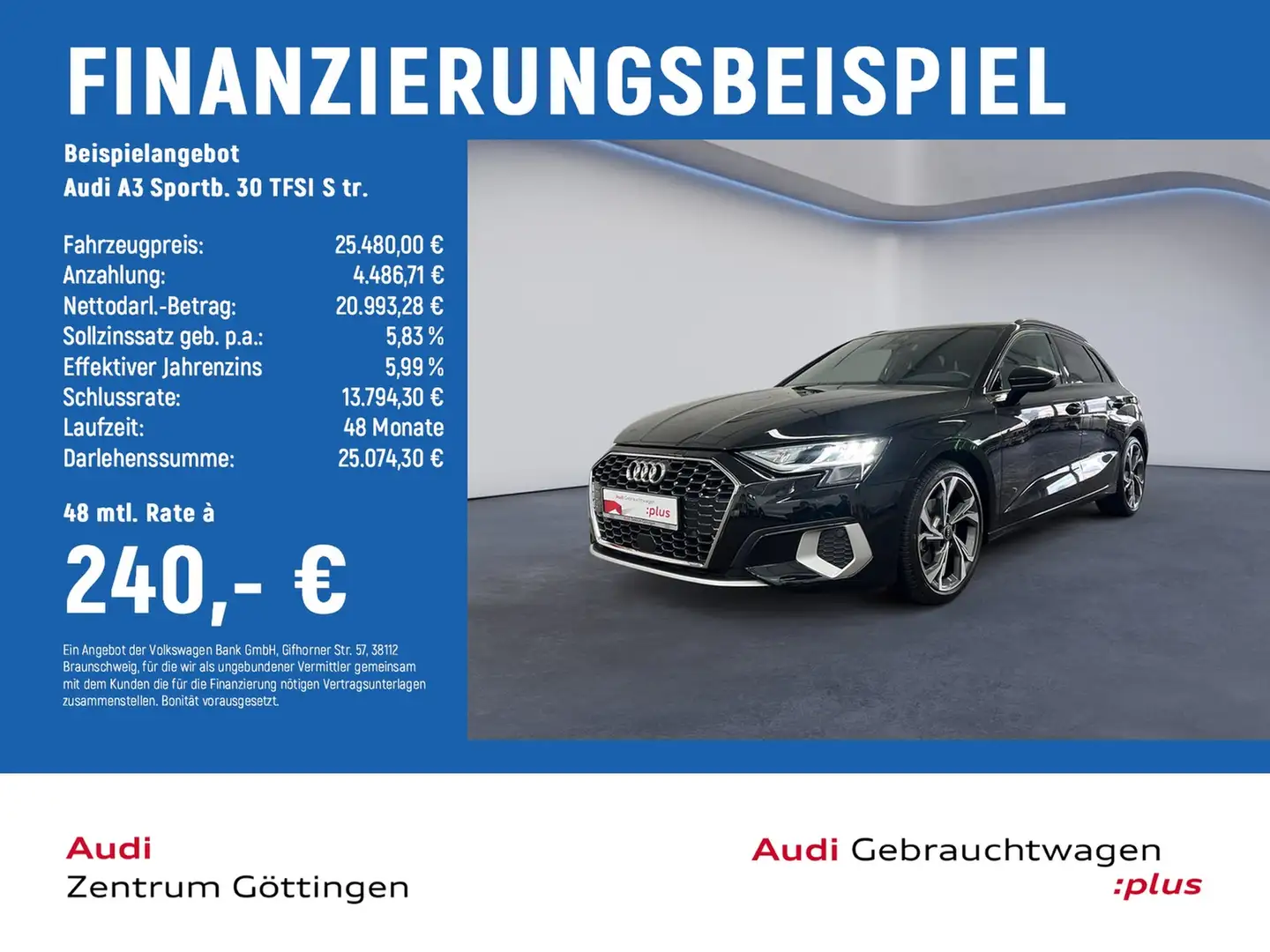 Audi A3 Sportb. 30 TFSI S tr. advanced +AHK +SOUND+VC Noir - 2