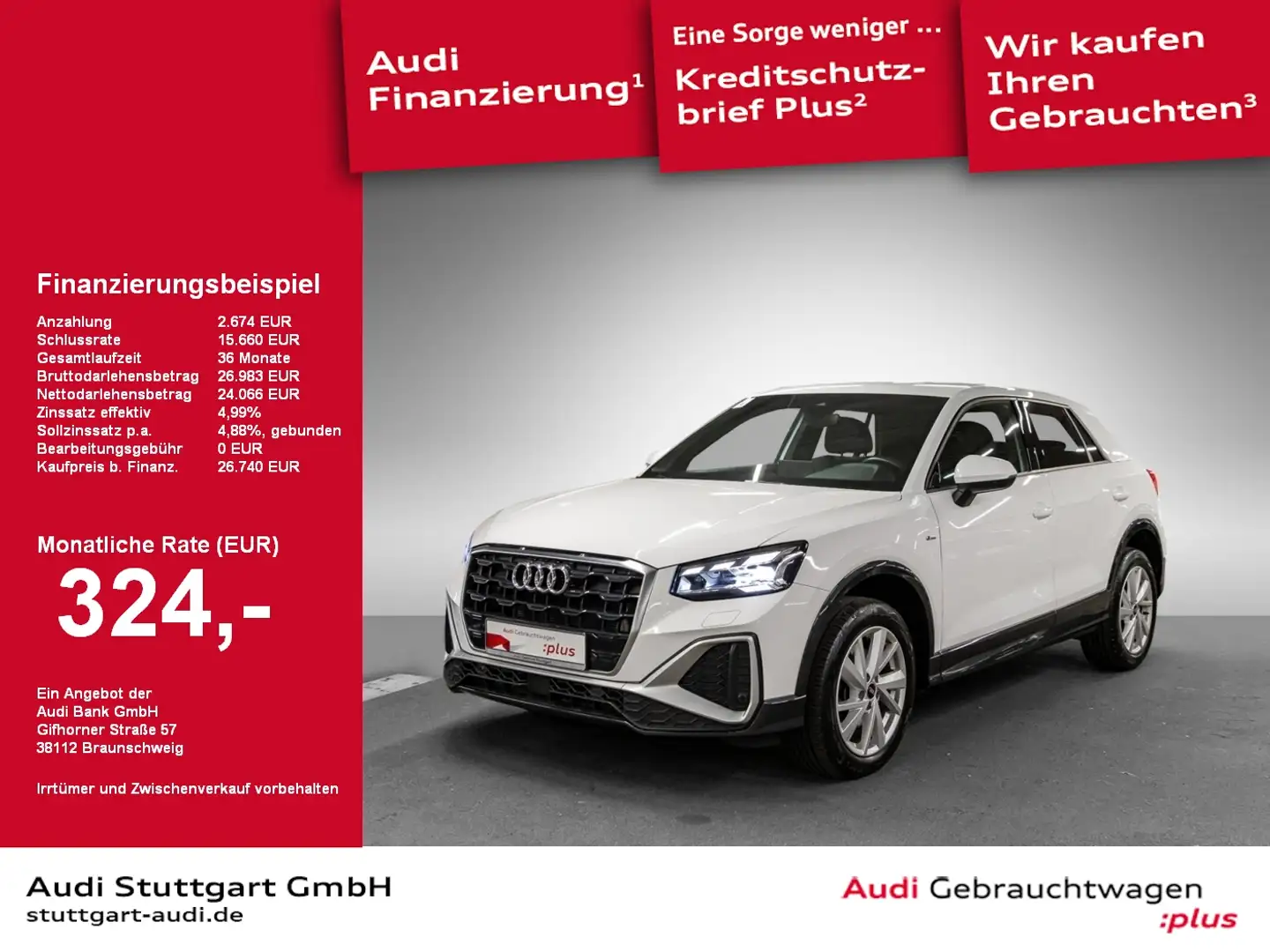 Audi Q2 35 TDI S line Matrix virtCo SHZ PDC+Kamera Blanc - 1