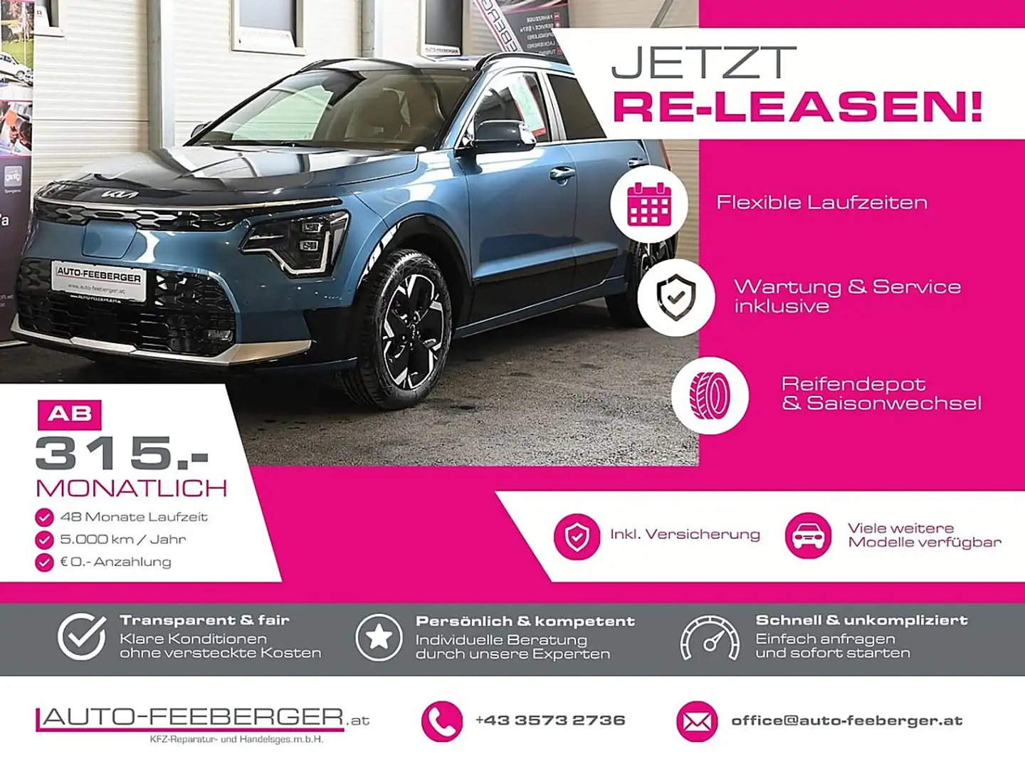 Kia e-Niro Niro EV Long Range 64kWh Platin Aut.; Leder, Si... Blau - 1
