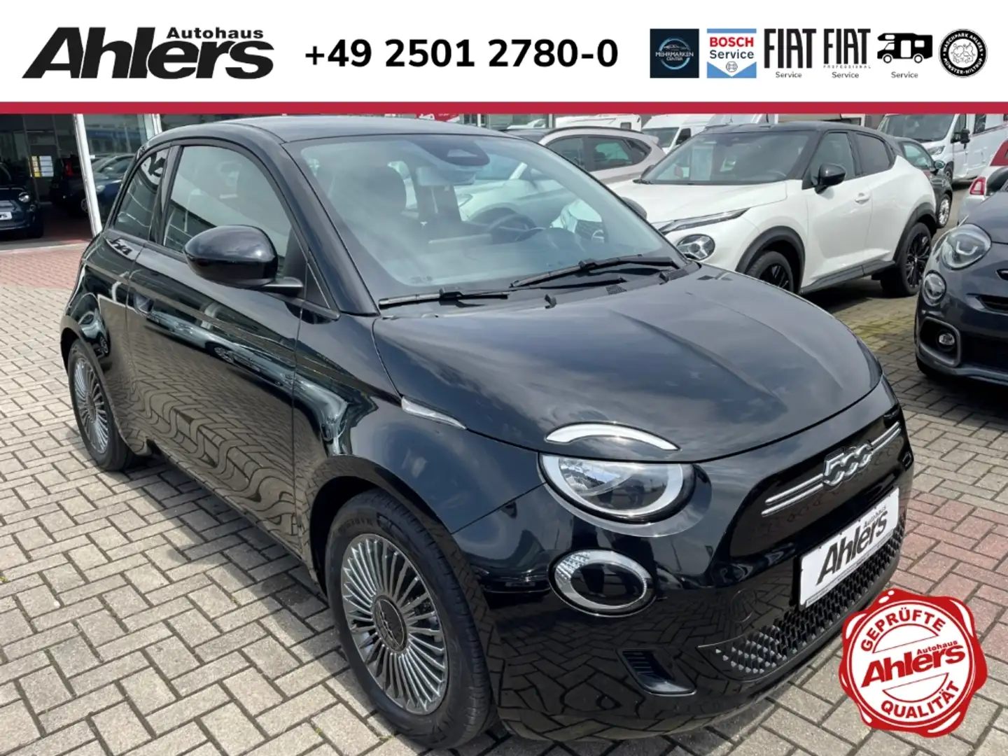 Fiat 500e Icon+42kWh+WINTER+PARK+KOMFORT+NAVI+KLIMAAUTO+ALU+ Zwart - 1