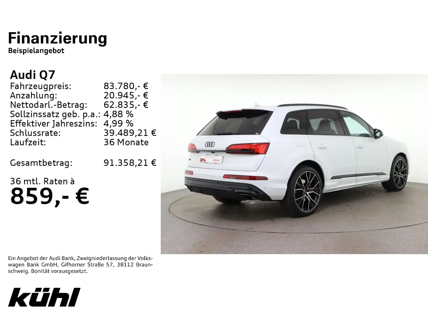 Audi Q7 60 TFSIe Q Tip. S line LED/Luft/ACC/HuD/Kamer Weiß - 2
