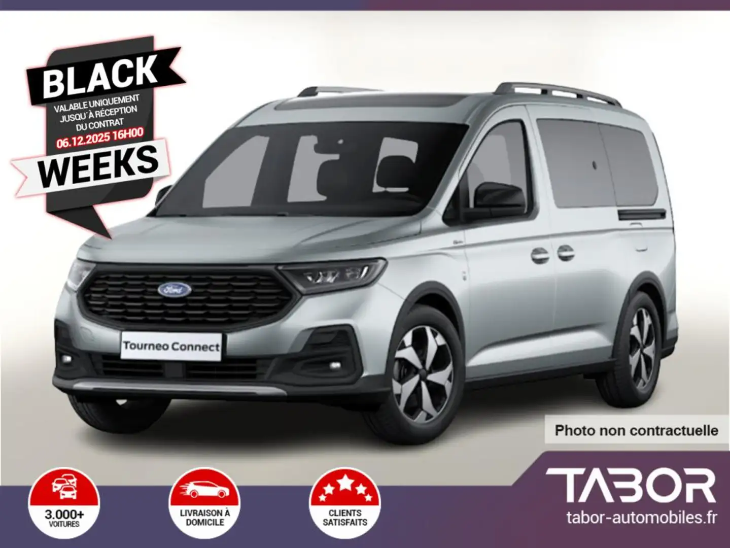 Ford Tourneo Connect Grand TDCI 122 Aut Active Argent - 1