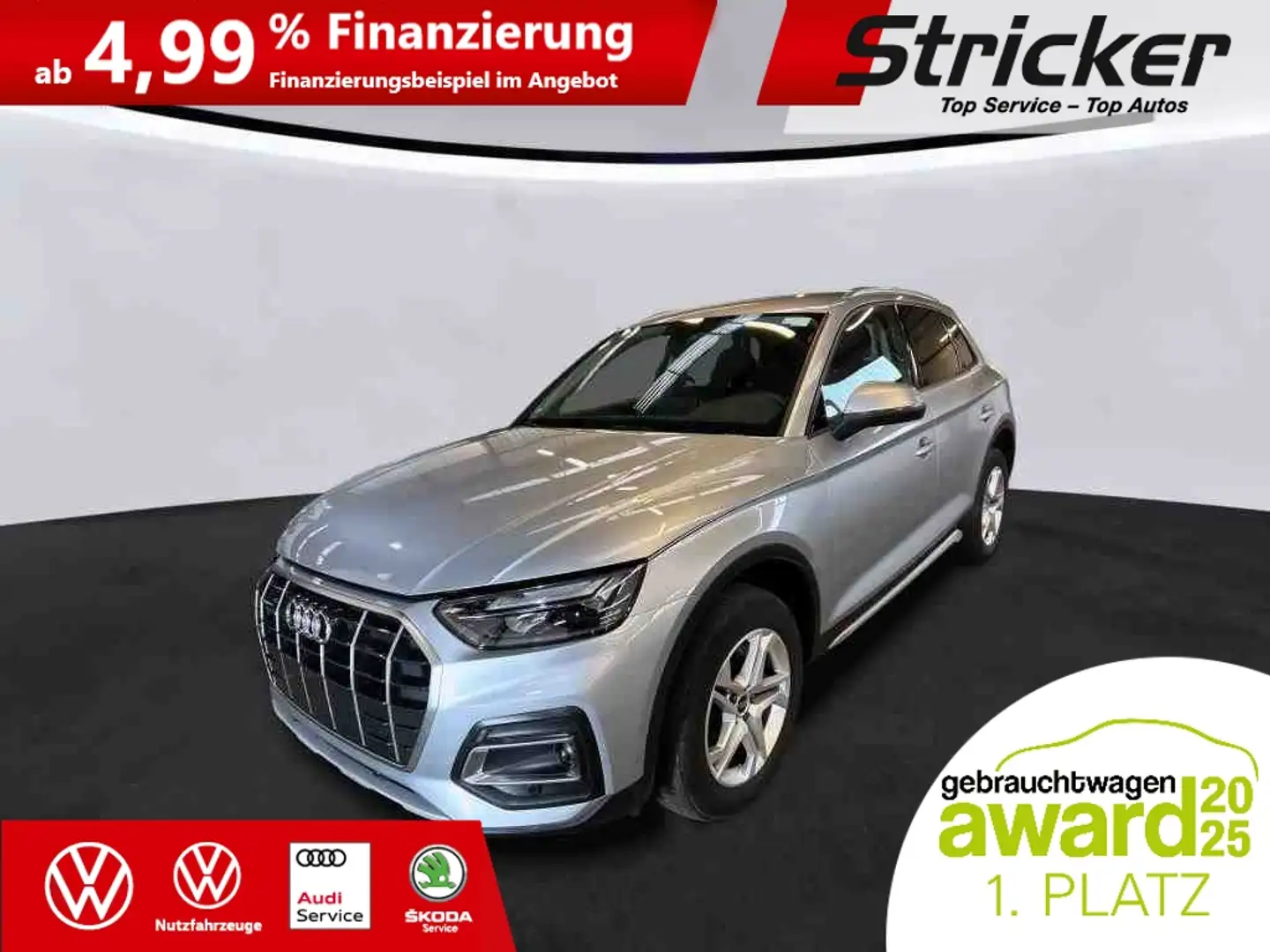 Audi Q5 40 advanced quattro 399,-ohne Anzahlung Navi AHK Silber - 1