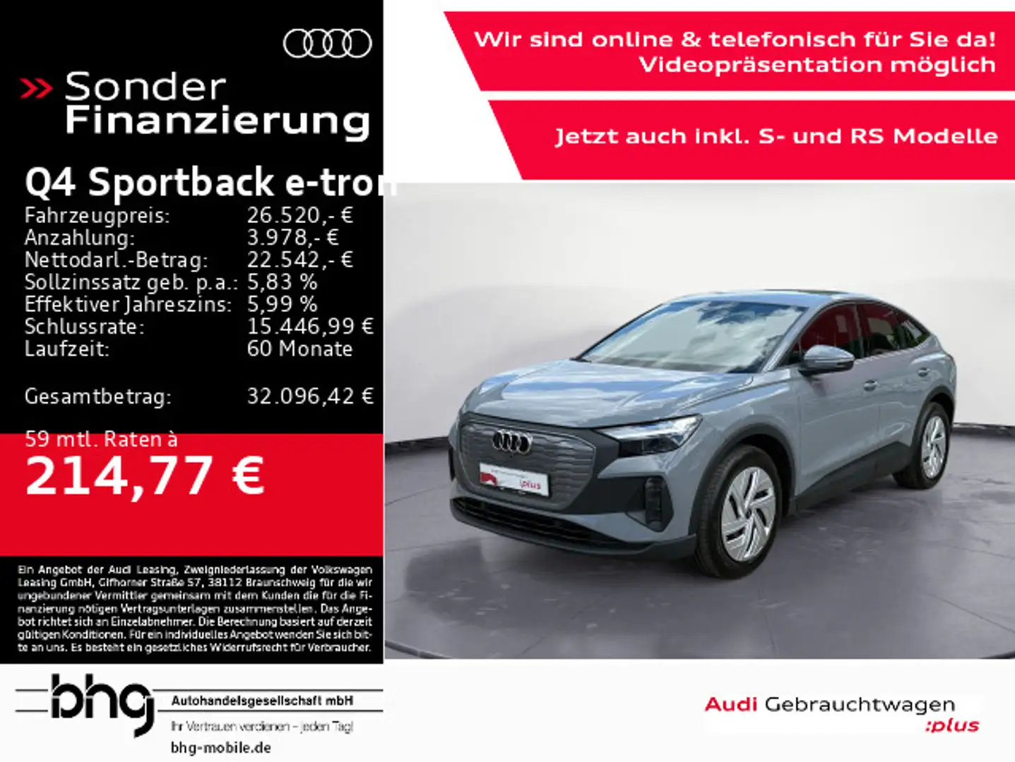 Audi Q4 e-tron Q4 Sportback 35 e-tron LED/MMI/EPH/Assist/uvm. Grau - 1