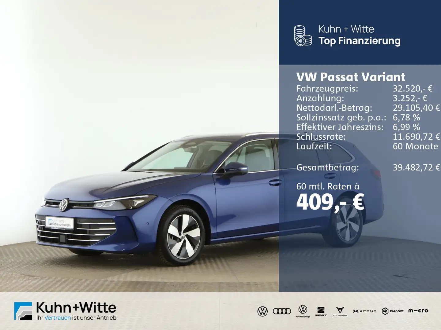 Volkswagen Passat Variant 2.0 TDI Business *AHK*LED*RFK*Nav Blau - 1
