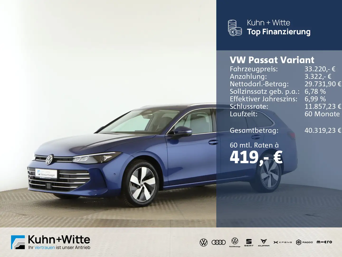 Volkswagen Passat Variant 2.0 TDI Business *AHK*LED*RFK*Nav Blau - 1