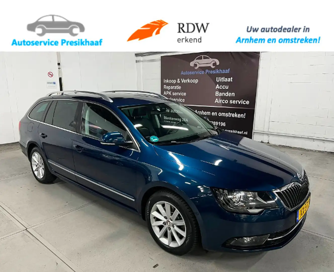 Skoda Superb Combi 1.6 TDI Sprint Pro VOL-LEDER / SCHUIFDAK Blauw - 1
